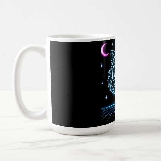 Neon Tiger Synthwave – Electric Striker Retro Kaffeetasse (Links)