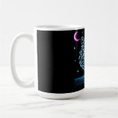 Neon-Tiger-Synthwave – Elektrischer Retro-Striker Kaffeetasse (Links)