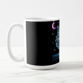 Neon-Tiger-Synthwave – Elektrischer Retro-Striker Kaffeetasse