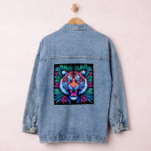 Neon Tiger und Dschungel-Blätter Jeansjacke (Hangar)