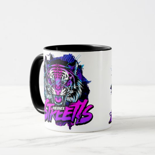 Neon Tiger Urban Streetwear Design Tasse (Vorderseite Links)