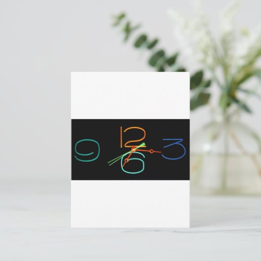 Neon Time Postkarte (Stehend Vorderseite)