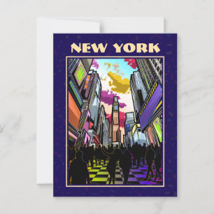 Neon Times Square mit benutzerdefiniertem Text - N Postkarte