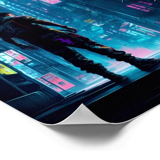 Neon Tokyo Nights Poster (Ecke)