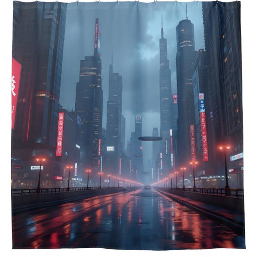 Neon Tomorrow -  Duschvorhang (Vorderseite)