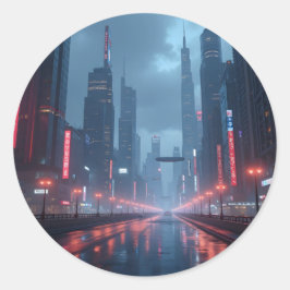 Neon Tomorrow -  Runder Aufkleber