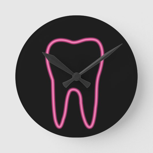 Neon Tooth Runde Wanduhr (Vorderseite)
