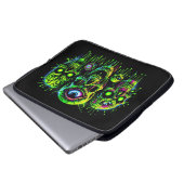 Neon Toxic Waste Skulls Laptopschutzhülle (Vorne Knopf)