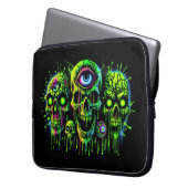Neon Toxic Waste Skulls Laptopschutzhülle (Vorderseite Links)