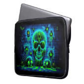 Neon Toxic Waste Skulls Laptopschutzhülle (Vorderseite Links)
