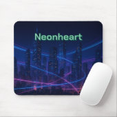 Neon-Traced Cyber City Mousepad (Mit Mouse)