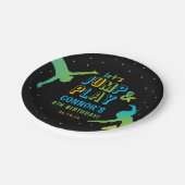 Neon Trampolin Park Boys Geburtstagsparty Pappteller (Schrägansicht)