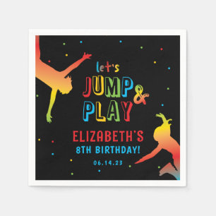 Neon Trampolin Park Kindergeburtstag Party Napkins Serviette