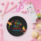 Neon Trampolin Park Kindergeburtstag Party Pappteller (Party)