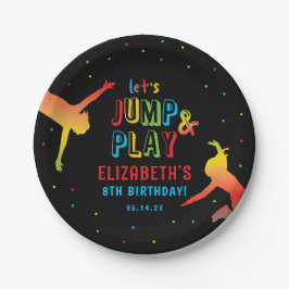 Neon Trampolin Park Kindergeburtstag Party Pappteller