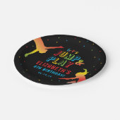 Neon Trampolin Park Kindergeburtstag Party Pappteller (Schrägansicht)