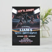 Neon Trampoline Park Birthday Boy Einladung (Stehend Vorderseite)