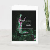 Neon Transparent Man erreicht für den Himmel Ich b Karte (Rückseite)