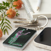 Neon Transparent Man erreicht für den Himmel Ich b Schlüsselanhänger (Vorderseite rechts)