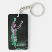 Neon Transparent Man erreicht für den Himmel Ich b Schlüsselanhänger (Rückseite)