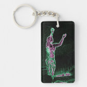 Neon Transparent Man erreicht für den Himmel Ich b Schlüsselanhänger (Vorderseite)