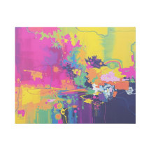 Neon-Traumlandschaft abstraktes Galerie-Wrap-Leinw
