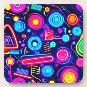 Neon-Traumlandschaft: Eine lebendige abstrakte Kun Getränkeuntersetzer