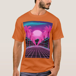 Neon-Traumlandschaft RetroFuturistische Synthwave- T-Shirt