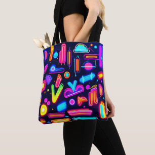 Neon-Traumlandschaft-Symphonie Tasche