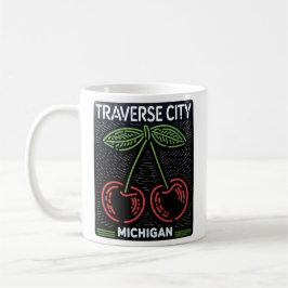 Neon Traverse City Michigan Cherries Kaffeetasse