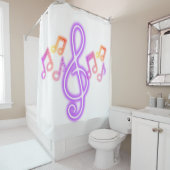 Neon Treble Clef Musiknoten Duschvorhang (Beispiel)