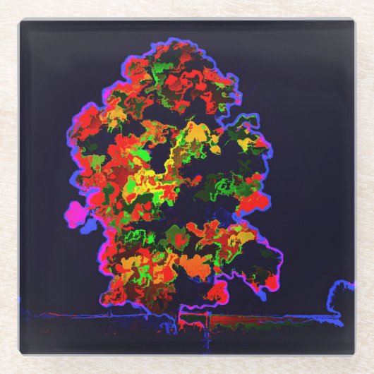 Neon Tree Explosion Glasuntersetzer (Vorderseite)