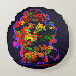 Neon Tree Explosion Rundes Kissen