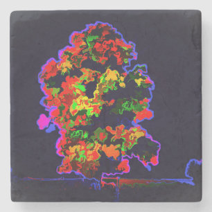 Neon Tree Explosion Steinuntersetzer