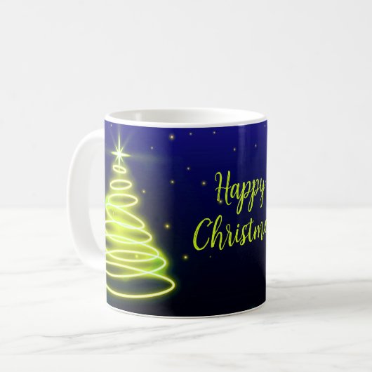 Neon Tree Happy Christmas Tree Tasse (Vorderseite Links)