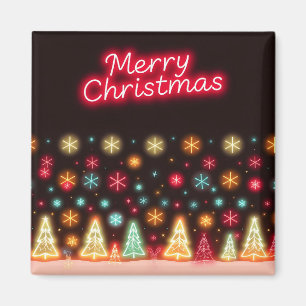 Neon Trendy Christmas Holiday Collection Magnet