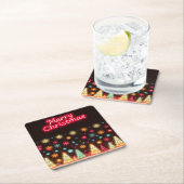 Neon Trendy Christmas Holiday Collection Rechteckiger Pappuntersetzer (Vor Ort)