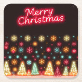 Neon Trendy Christmas Holiday Collection Rechteckiger Pappuntersetzer (Vorderseite)