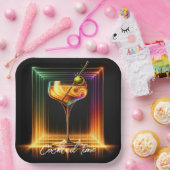 Neon Trendy Party Time Personalisiert Pappteller (Party)