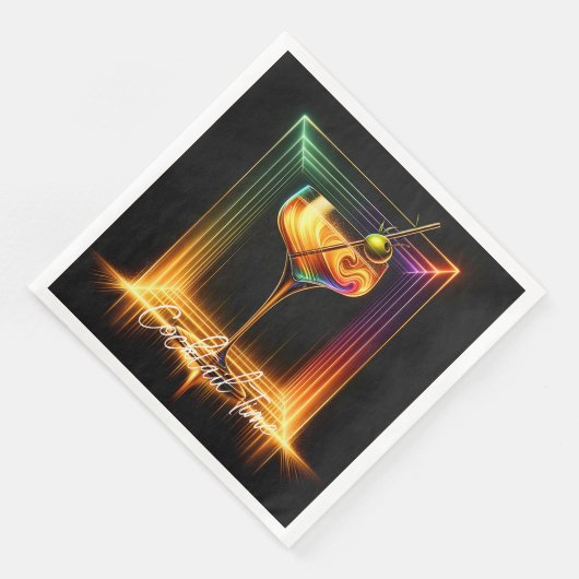 Neon Trendy Party Time Personalisiert Serviette (Ecke)