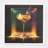 Neon Trendy Party Time Personalisiert Serviette (Vorderseite)