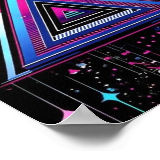 Neon Triangle Abstrakt Poster (Ecke)