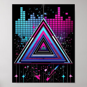 Neon Triangle Abstrakt Poster