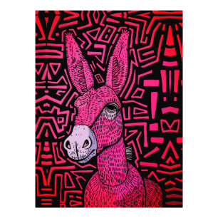 Neon Tribal Donkey - Bold and Psychedelic Wall Art Fotodruck