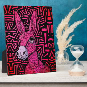 Neon Tribal Donkey - Bold and Psychedelic Wall Art Fotoplatte