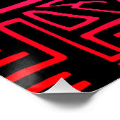 Neon Tribal Donkey - Bold and Psychedelic Wall Art Poster (Ecke)