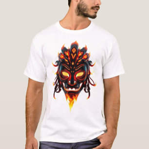 Neon Tribal Face Art T-Shirt