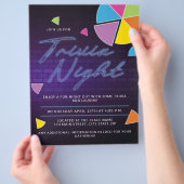 Neon Trivia Night Party Flyer (Hand)