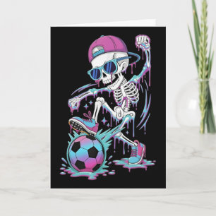 Neon-Tropf-Skelett-Fußballspieler-Graffiti-Straße Karte