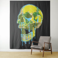 Neon-Tropfschädel-Illustration – Fette Grunge-Kuns